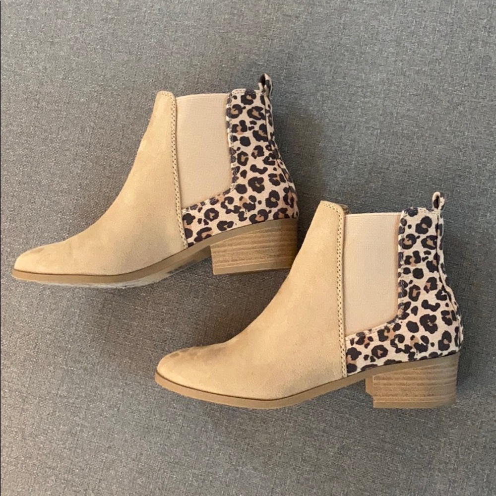 Leopard Print Booties - Size 7